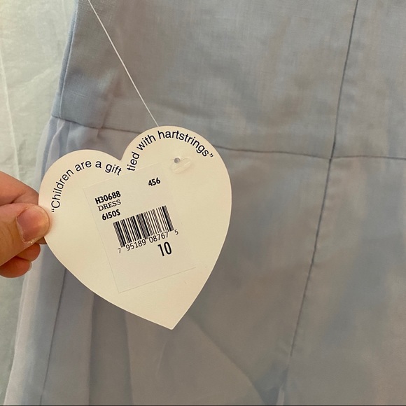 HARTSTRINGS Blue and White Dress Girls Size 10 NWT - Picture 13 of 15